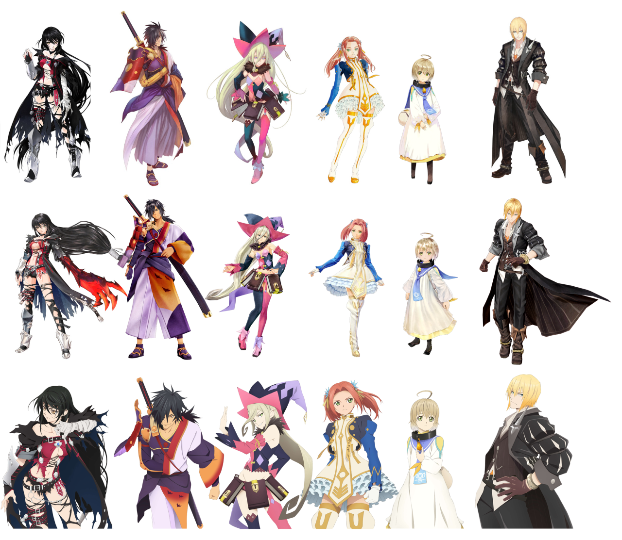 The main playable characters of Tales of Berseria. 